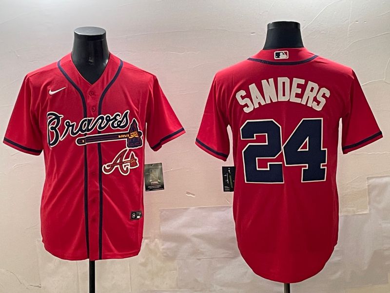 Men Atlanta Braves #24 Sanders Red Game 2025 Nike MLB Jersey style 5->atlanta braves->MLB Jersey